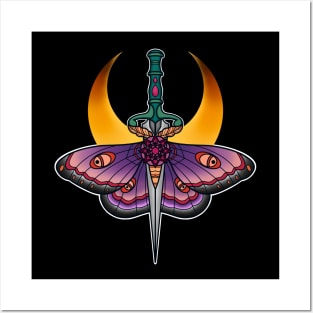 Moth Dagger Tattoo Posters and Art